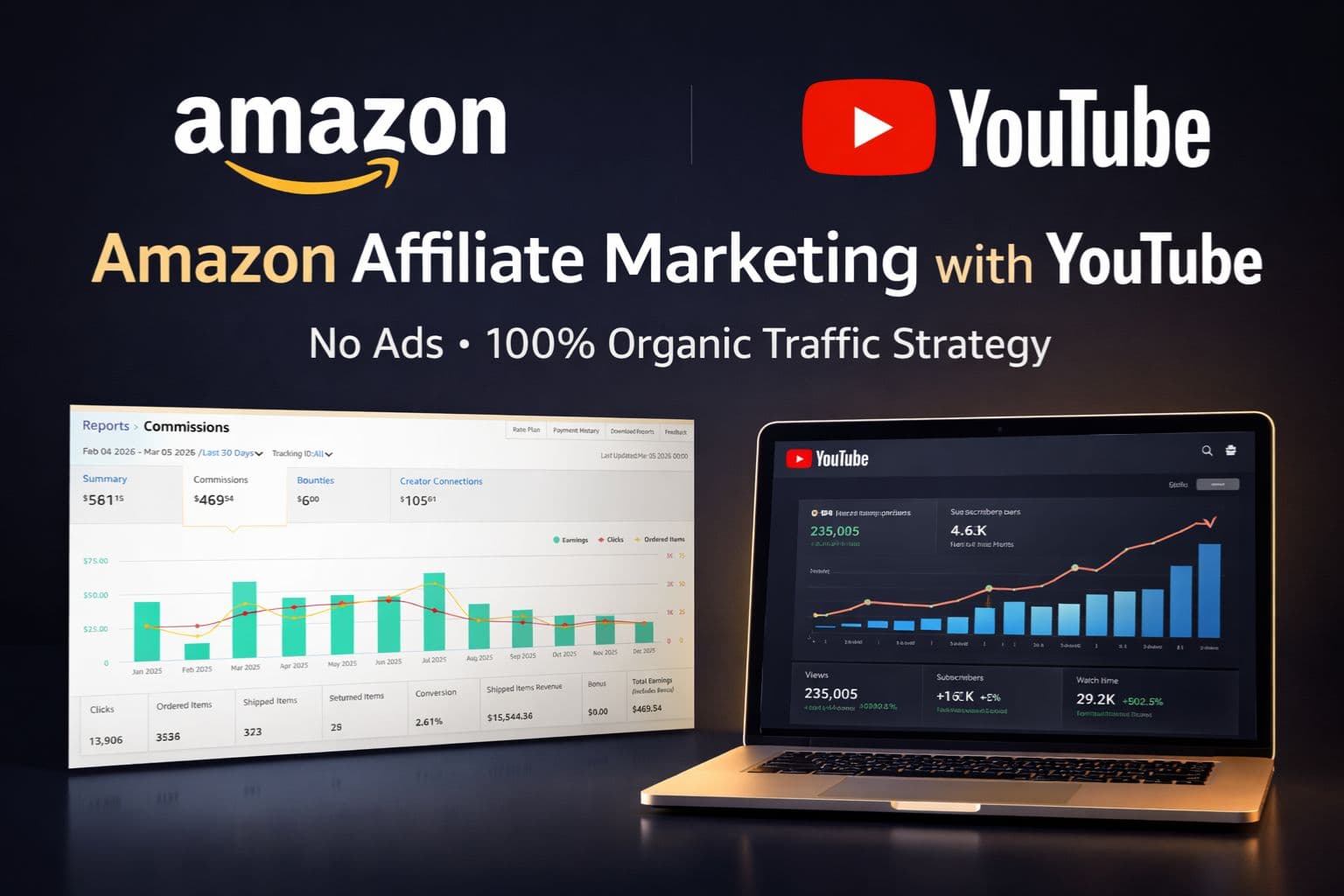 Amazon Affiliate Marketing with YouTube No Ads, Organic Traffic